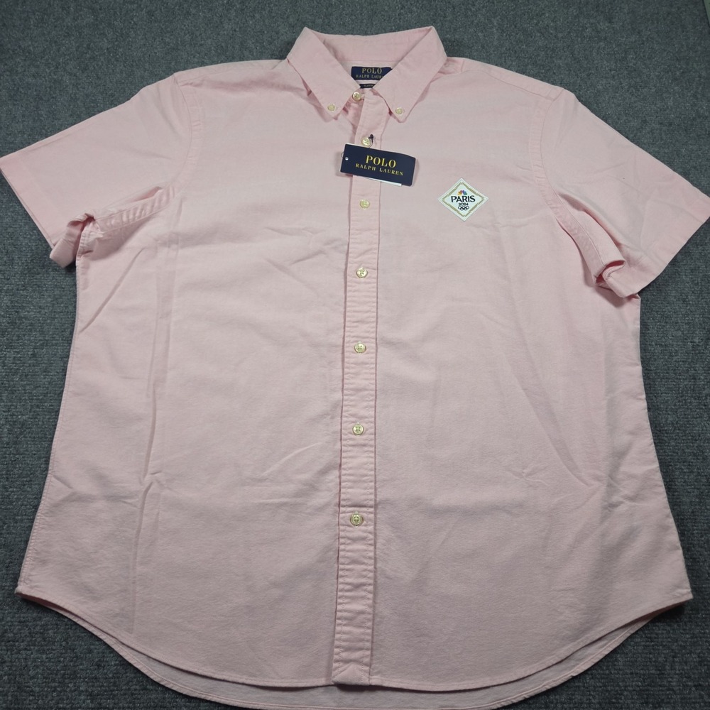 Polo Ralph Lauren Button Down Paris 2024 Olympic Pink Mens XL Shirt NEW